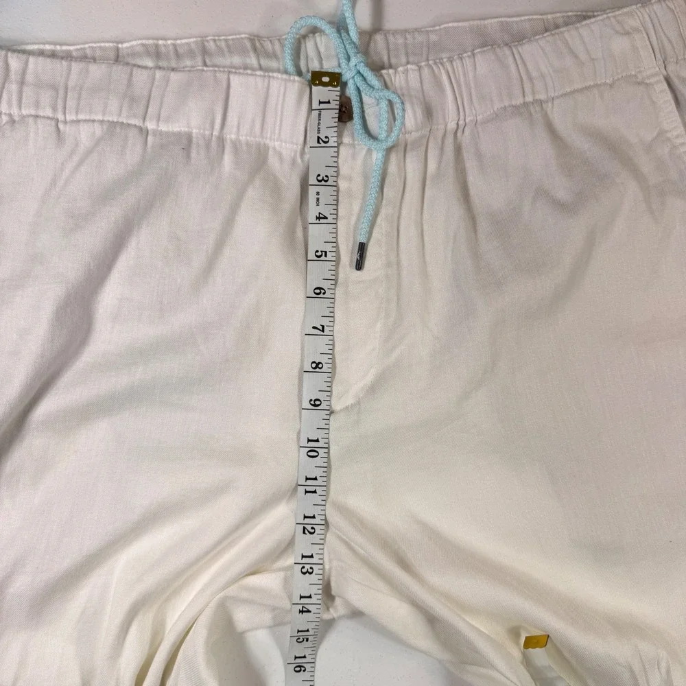 Tommy Bahama Men's 2XLB White Linen Blend Drawstring Beach Pants Relaxed Fit
